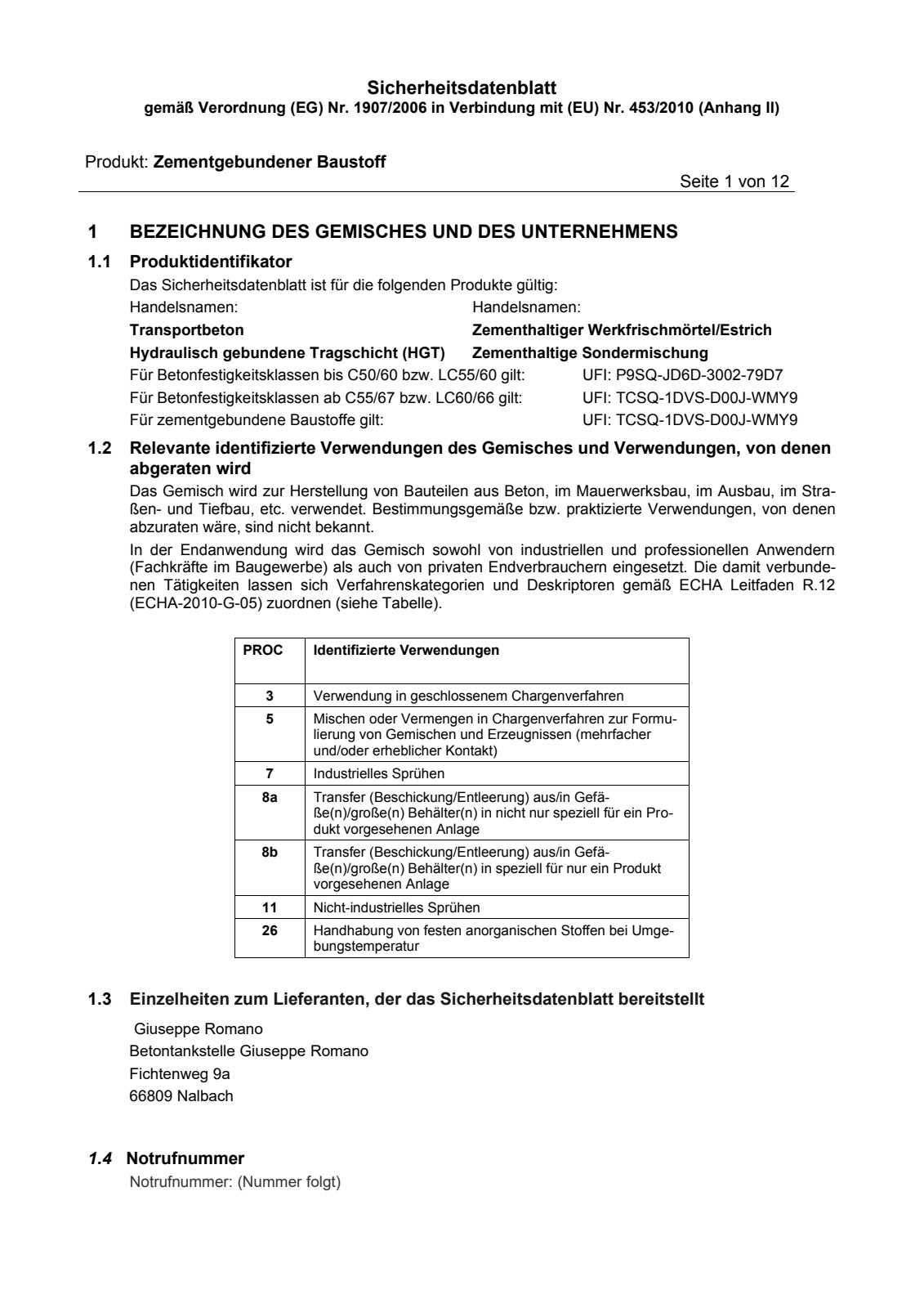 Vorschau: Sicherheitsdatenblatt